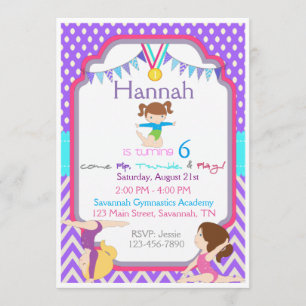 Gymnastique Invitation d'anniversaire