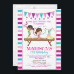 Gymnastique Invitation d'anniversaire / Fille / Tu<br><div class="desc">Tous les designs sont © Happy Panda Print</div>