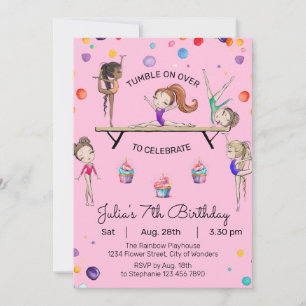 Gymnastique Invitation d'anniversaire Gymnastiqu