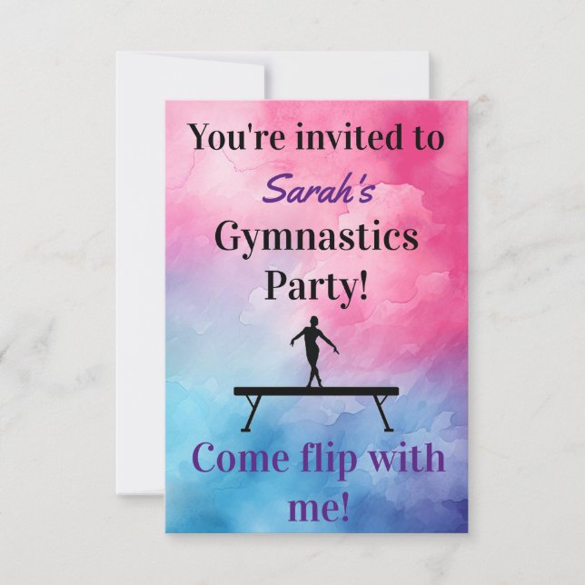 Gymnastique Invitation d'anniversaire | Gymnastiqu (Devant)