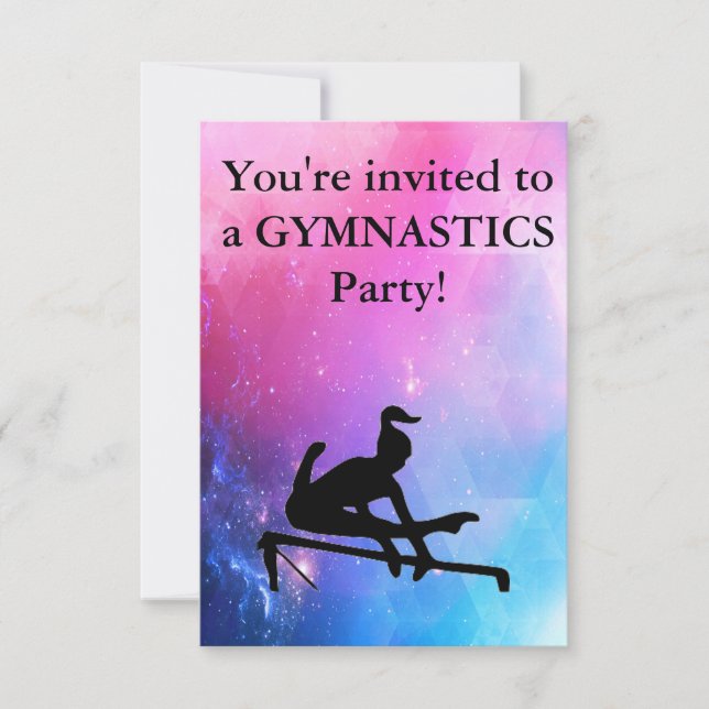 Gymnastique Invitation de fête d'anniversaire (Devant)