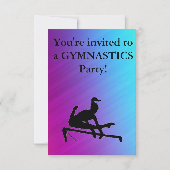 Gymnastique Invitation de fête d'anniversaire (Devant)