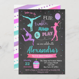 Gymnastique Invitation de fête d'anniversaire pour