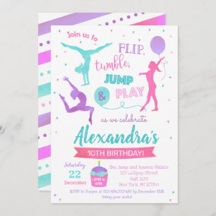 Gymnastique Invitation de fête d'anniversaire pour