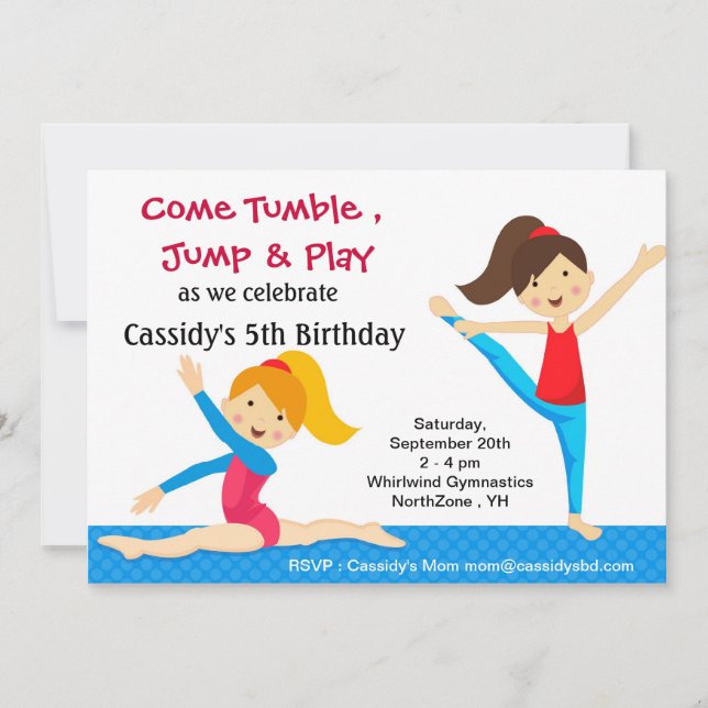 Gymnastique Invitations d'anniversaire (Devant)