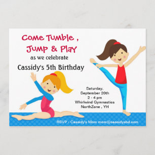 Gymnastique Invitations d'anniversaire
