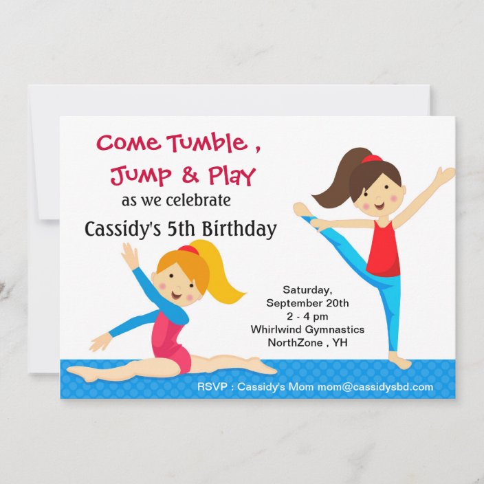Gymnastique Invitations d'anniversaire Zazzle.fr