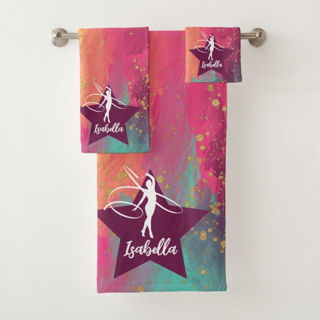 Gymnastique Monogramme Nom Parties scintillant Or (En situation)