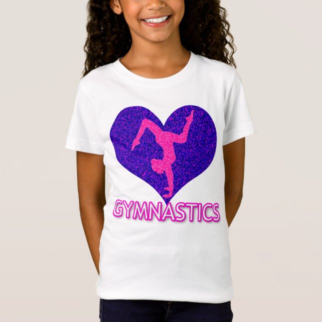 Gymnastique Parties scintillant Coeur T-shirt fill (Devant)