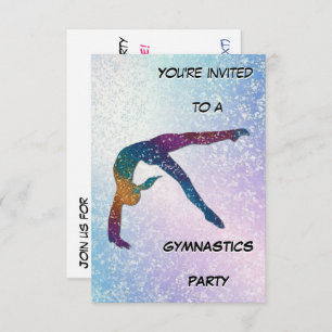 Gymnastique Party Shimmer Invitation