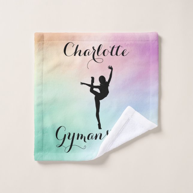 Gymnastique Pastel Purple Green Personnalisé (Gant de toilette)