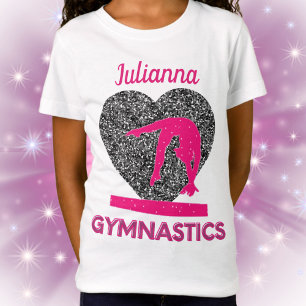 Gymnastique Queen of the Beam and Hearts T-Shirt