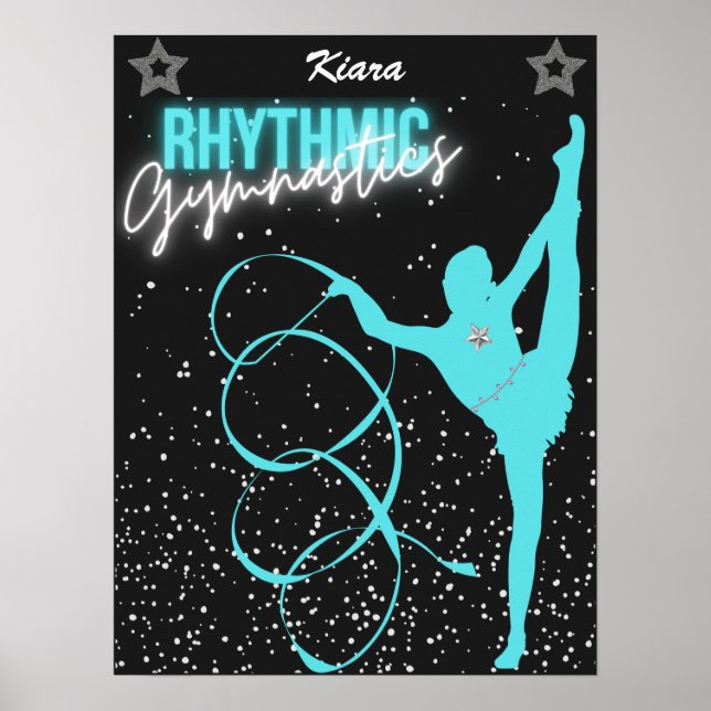 Gymnastique rythmique Poster Ruban et étoiles (Devant)