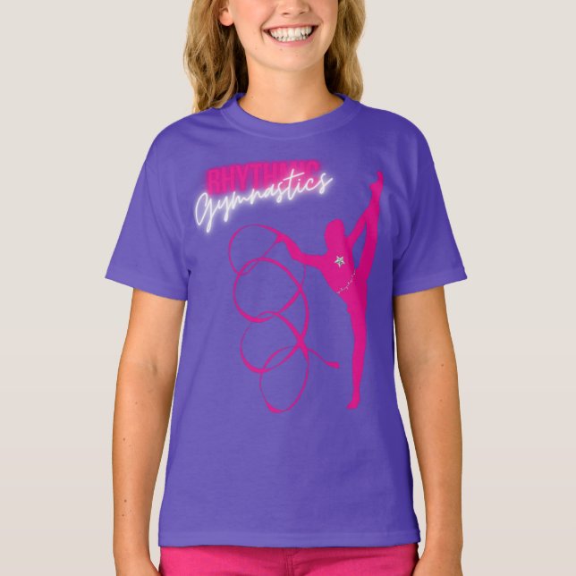 Gymnastique rythmique T-shirt rose chaud (Devant)