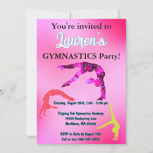 Gymnastique tambours Anniversaire Invitation