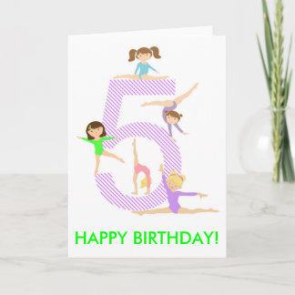 Gymnastique Thème 5ème carte d'anniversaire