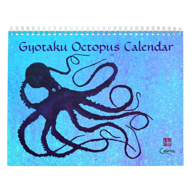 Gyotaku Octopus - Calendrier moyen (Protection)