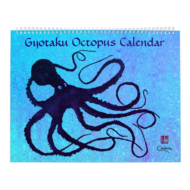 Gyotaku Octopus - Grand Calendrier (Protection)