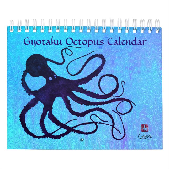 Gyotaku Octopus - Petit Calendrier (Protection)