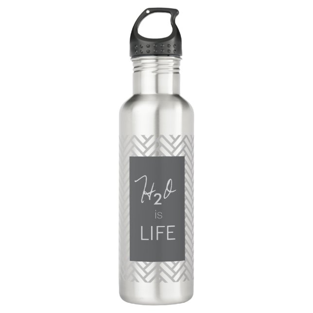 H20 est LIFE... Bouteille de sport en aluminium 24 (Devant)