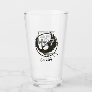 H27 Noir Marbre Logo Pint Verre