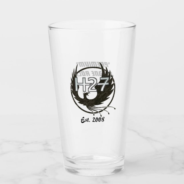 H27 Noir Marbre Logo Pint Verre (Devant)