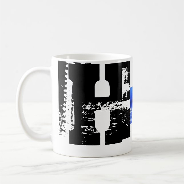 H Cool de la typographie Monogramme Grunge Mug (Gauche)