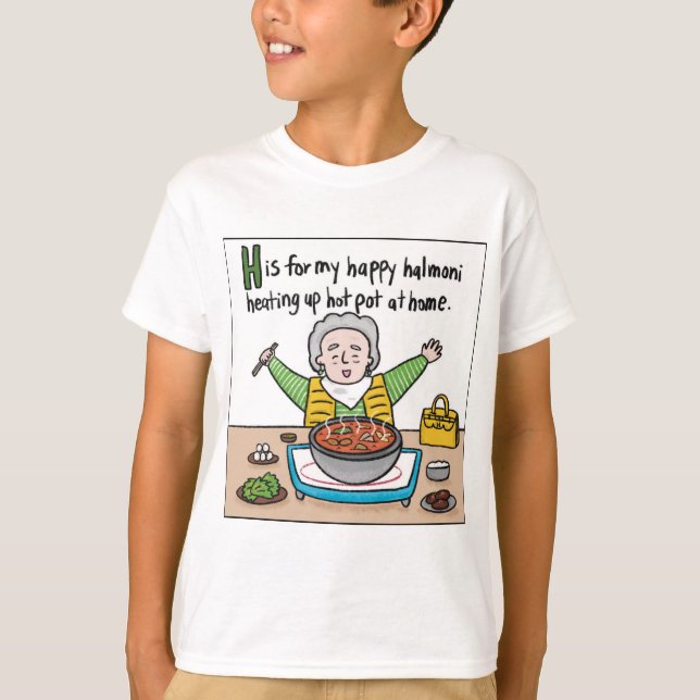 H est pour Hot Pot T-shirt pour enfants (Devant)