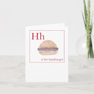 H est pour la carte de vœux alphabétique Hamburger