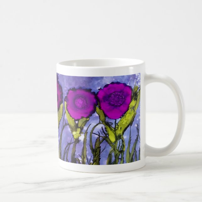 H est pour la tasse pourpre d'art d'alphabet (Droite)