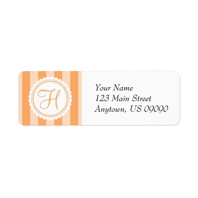 H Étiquettes de adresse de monogramme de bonbons ( (Devant)
