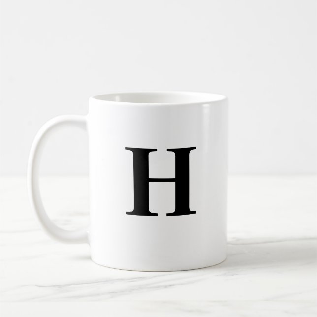 H initial et nom personnalisé Café Mug (Gauche)
