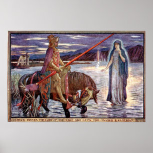 H J Ford Illustration Vintage Poster du roi Arthur