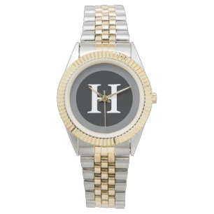 H : Monogramme H initial Montre Unisex à deux ton