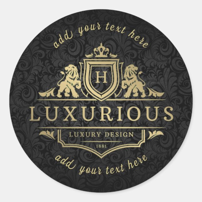 H - Sticker rond classique design luxueux (Devant)