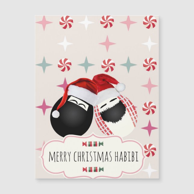 Habibi Eggs la carte de Noël d'aimant (Devant)