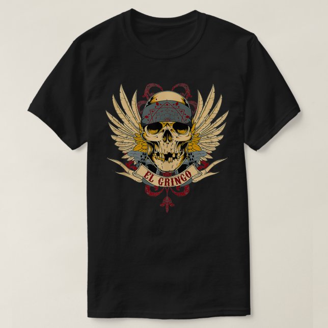 Habillement crâne El Gringo Style Hard Rock Haut (Design devant)