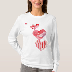 Habillement de T-shirt de tour de 4 coeurs de