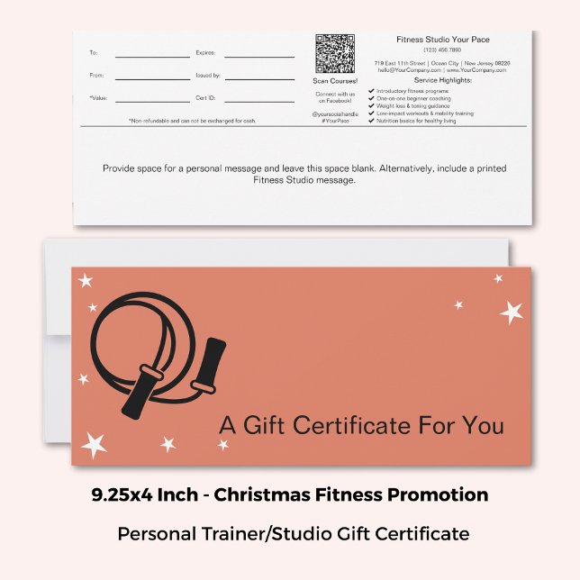 Habits sains Certificats cadeaux de Noël (9.25x4, Healthy Habits Christmas Gift Certificates)