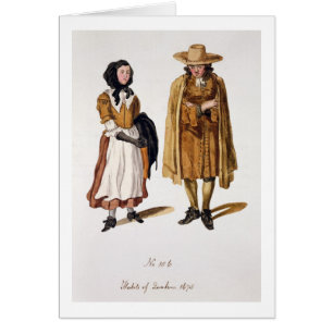 Habitudes des quakers, 1675 (gravure colorée)