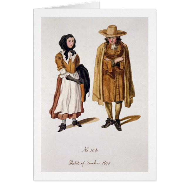 Habitudes des quakers, 1675 (gravure colorée) (Devant)