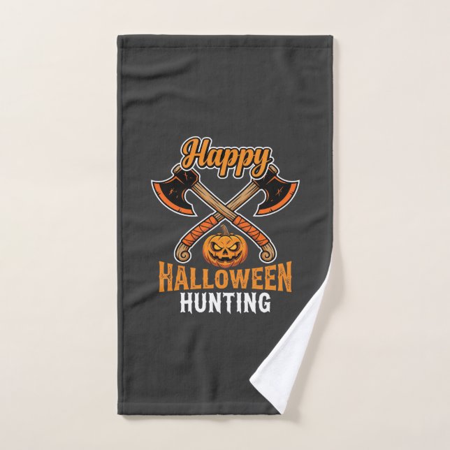 Hache croisée de chasse Halloween Jack O Lantern (Serviette à main)
