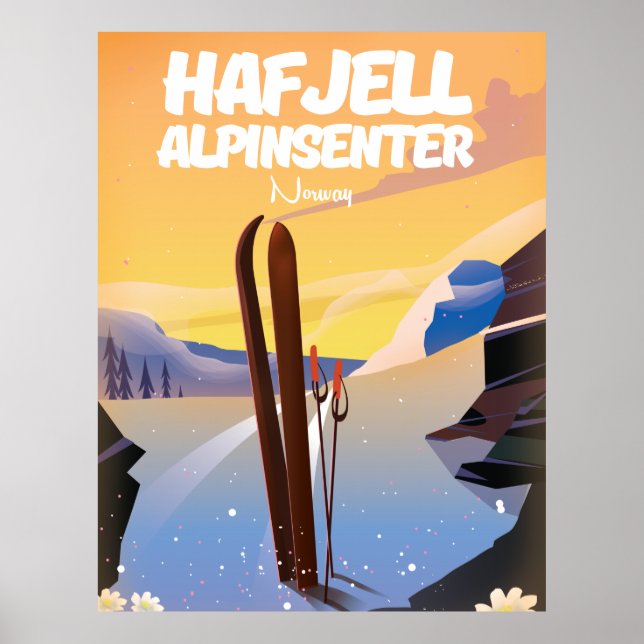 hafjell alpinsenter Norvège belle affiche de ski. (Devant)
