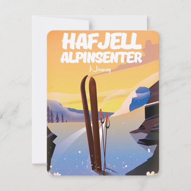 hafjell alpinsenter Norvège belle affiche de ski. (Devant)