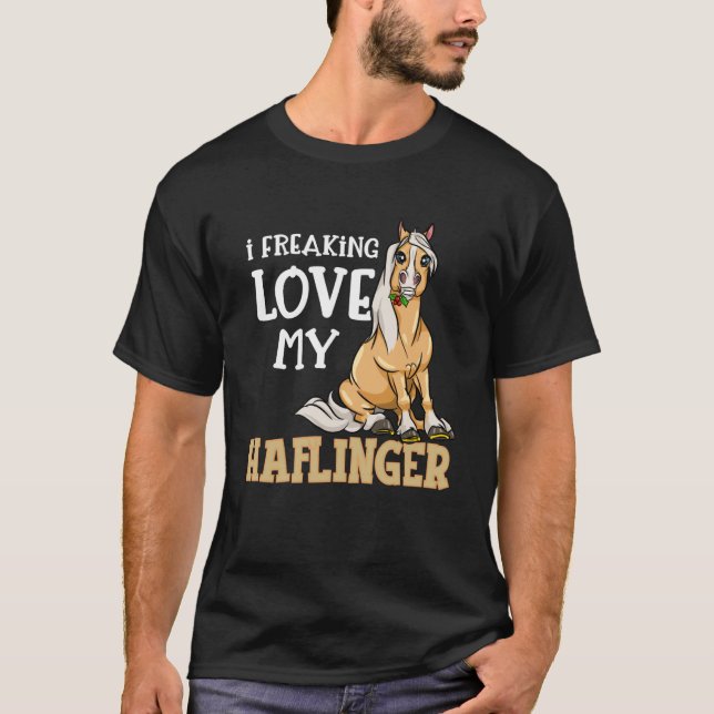 Haflinger Chevaux Fille T-Shirt Je Freaking Amour  (Devant)