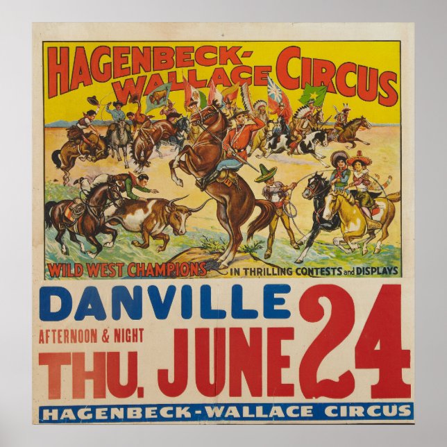 Hagenbeck-Wallace Circus Poster with Snipe (Devant)