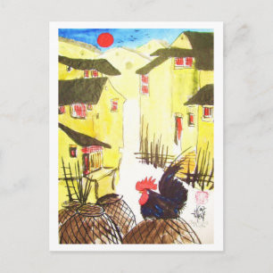 Hahn - "Daruma Chabo" - Coq * Cartes animaux-ART