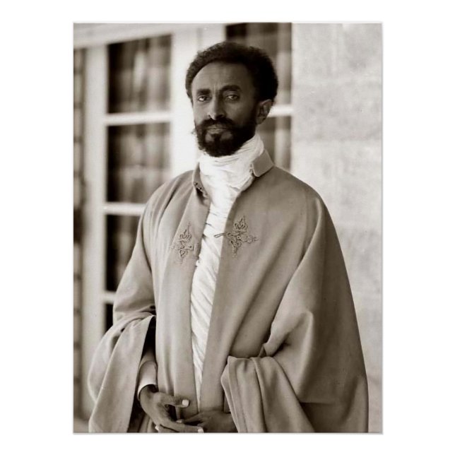 Haile Selassie - HIM - Rastafari - Wood Poster (Devant)