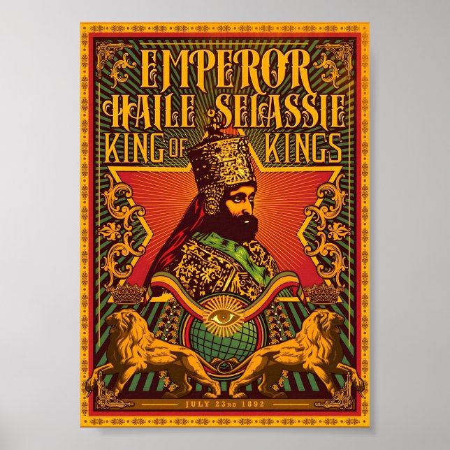 Haile Selassie I Poster Jah Rastafari Rasta Poster (Devant)
