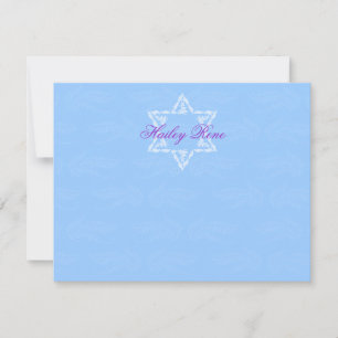Hailey Bat mitzvah Invitation Damask Merci